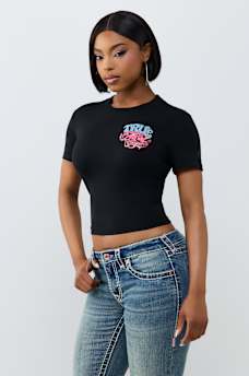 CRYSTAL TRUE GALS BABY TEE