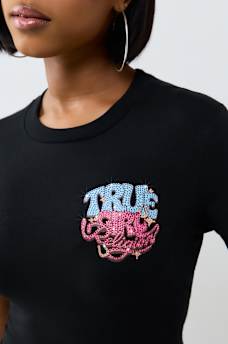 CRYSTAL TRUE GALS BABY TEE