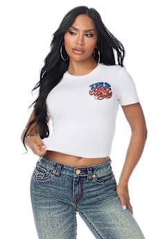 CRYSTAL TRUE GALS BABY TEE