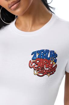 CRYSTAL TRUE GALS BABY TEE