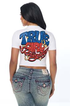 CRYSTAL TRUE GALS BABY TEE