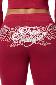 CRYSTAL MID RISE BOOTCUT SWEATPANT