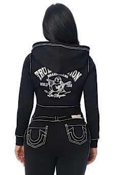 CRYSTAL BUDDHA BIG T SHRUNKEN ZIP HOODIE