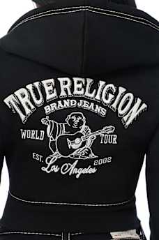 CRYSTAL BUDDHA BIG T SHRUNKEN ZIP HOODIE