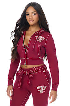 CRYSTAL BUDDHA BIG T SHRUNKEN ZIP HOODIE