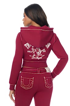 CRYSTAL BUDDHA BIG T SHRUNKEN ZIP HOODIE