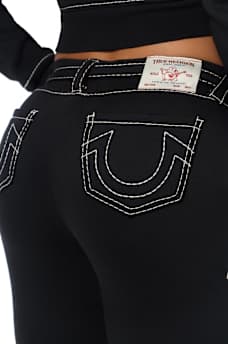 CRYSTAL BIG T FRONT TIE BOOTCUT SWEATPANT