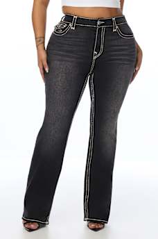 PLUS BILLIE MID RISE SUPER T FLAP STRAIGHT JEAN