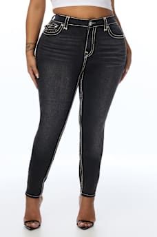PLUS JENNIE MID RISE SUPER T CURVY SKINNY JEAN