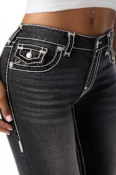 BECCA MID RISE SUPER T FLAP BOOTCUT JEAN
