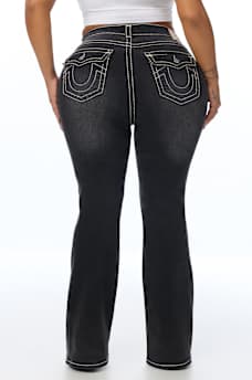 PLUS BECCA MID RISE SUPER T FLAP BOOTCUT JEAN