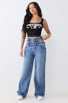 BOBBI CUT-OUT WAISTBAND BAGGY JEAN