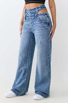 BOBBI CUT-OUT WAISTBAND BAGGY JEAN