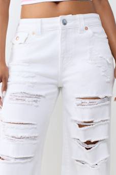 BOBBI MID RISE DESTROYED BAGGY FLAP JEAN