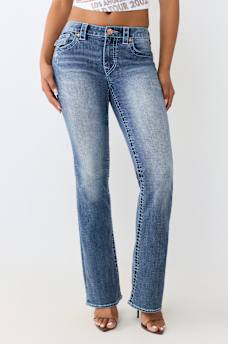 BECCA MID RISE BIG T FLAP BOOTCUT JEAN