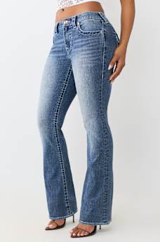 BECCA MID RISE BIG T FLAP BOOTCUT JEAN