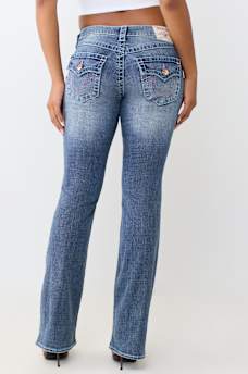 BECCA MID RISE BIG T FLAP BOOTCUT JEAN