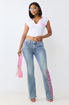 CRYSTAL ICE CREAM RIBBED NOTCH TEE