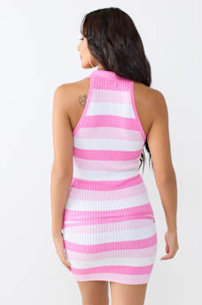 STRIPED POLO MINI DRESS