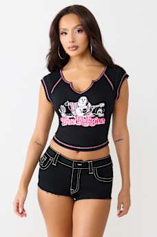 OUTDOORS RAGLAN RIBBED NOTCH TEE