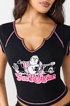 OUTDOORS RAGLAN RIBBED NOTCH TEE