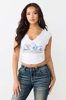 OUTDOORS RAGLAN RIBBED NOTCH TEE