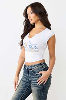 OUTDOORS RAGLAN RIBBED NOTCH TEE