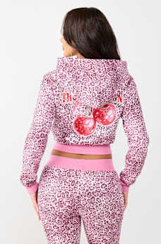 CHERRY LEOPARD SHRUNKEN HOODIE