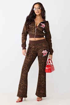 CHERRY LEOPARD SHRUNKEN HOODIE
