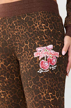 CHERRY LEOPARD BOOTCUT PANT