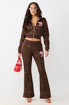 CHERRY LEOPARD BOOTCUT PANT