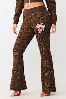 CHERRY LEOPARD BOOTCUT PANT