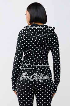 POLKA DOT FITTED ZIP HOODIE