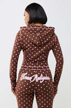 POLKA DOT FITTED ZIP HOODIE
