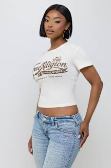 CRYSTAL WAFFLE KNIT BABY TEE