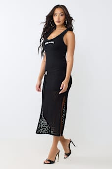 CROCHET CUT-OUT MIDI DRESS