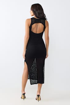 CROCHET CUT-OUT MIDI DRESS