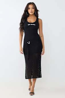 CROCHET CUT-OUT MIDI DRESS