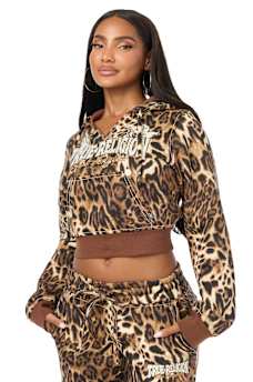 BIG T LEOPARD BUDDHA SHRUNKEN HOODIE