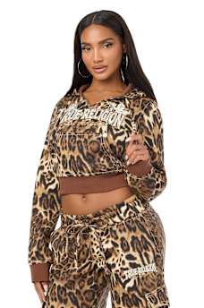 BIG T LEOPARD BUDDHA SHRUNKEN HOODIE