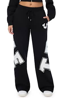 CRYSTAL MID RISE STRAIGHT LEG SWEATPANT