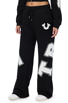 CRYSTAL MID RISE STRAIGHT LEG SWEATPANT