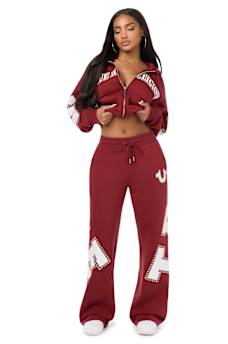CRYSTAL MID RISE STRAIGHT LEG SWEATPANT