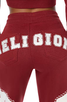 CRYSTAL MID RISE STRAIGHT LEG SWEATPANT