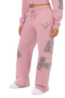 CRYSTAL MID RISE STRAIGHT LEG SWEATPANT