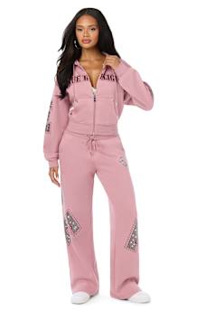 CRYSTAL MID RISE STRAIGHT LEG SWEATPANT