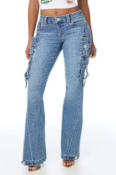 JOEY LOW RISE CARGO FLAP FLARE JEAN