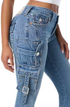 JOEY LOW RISE CARGO FLAP FLARE JEAN