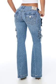 JOEY LOW RISE CARGO FLAP FLARE JEAN