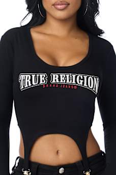 EMBROIDERED RIBBED GARTER TOP